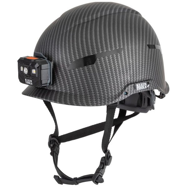 Safety Helmet, Premium KARBNâ¢ Pattern, Non-Vented, Class E, Headlamp