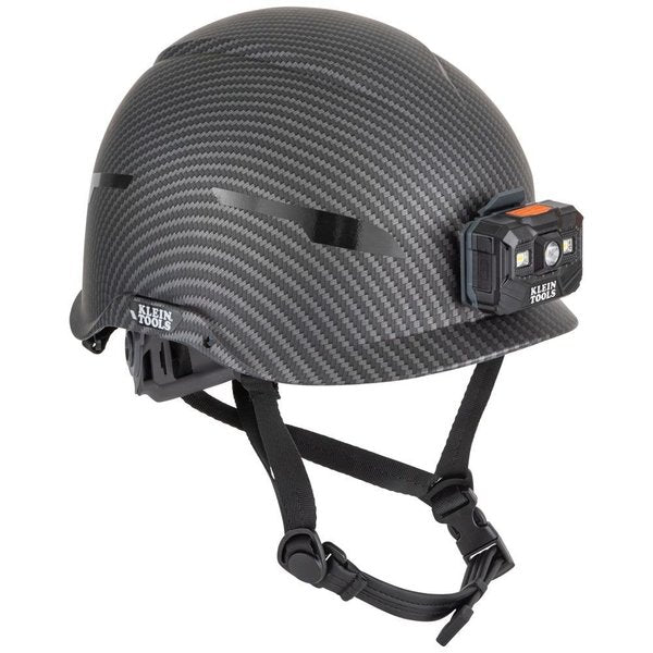 Safety Helmet, Premium KARBNâ¢ Pattern, Non-Vented, Class E, Headlamp
