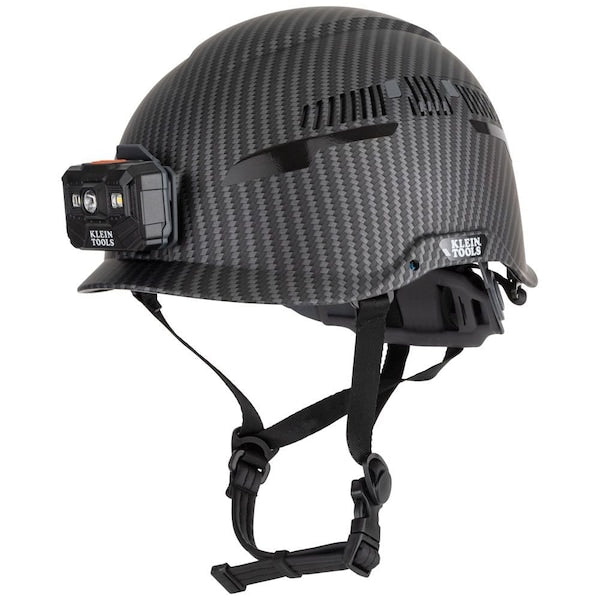 Safety Helmet, Premium KARBNâ¢ Pattern, Vented, Class C, Headlamp