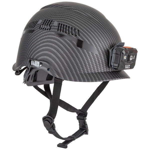 Safety Helmet, Premium KARBNâ¢ Pattern, Vented, Class C, Headlamp