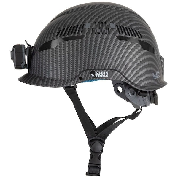 Safety Helmet, Premium KARBNâ¢ Pattern, Vented, Class C, Headlamp