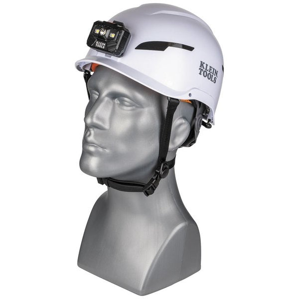 Safety Helmet, Type-2, Non-Vented Class E, with Rechargeable Headlamp
