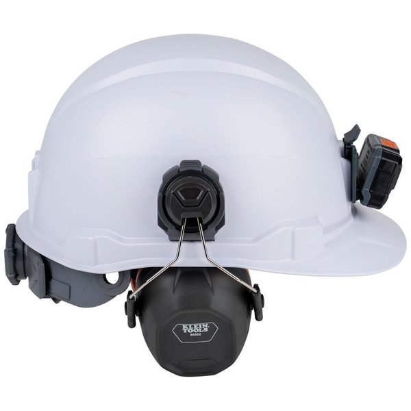Hard Hat Ear Muffs, Safety Helmet: 26dB; Cap-Style Hard Hat: 27dB, Gray/Orange