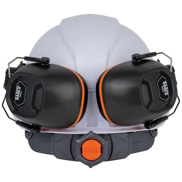 Hard Hat Ear Muffs, Safety Helmet: 26dB; Cap-Style Hard Hat: 27dB, Gray/Orange