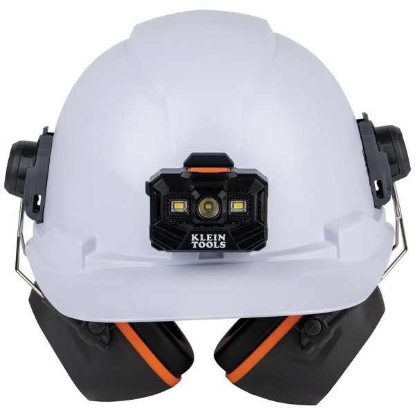 Hard Hat Ear Muffs, Safety Helmet: 26dB; Cap-Style Hard Hat: 27dB, Gray/Orange