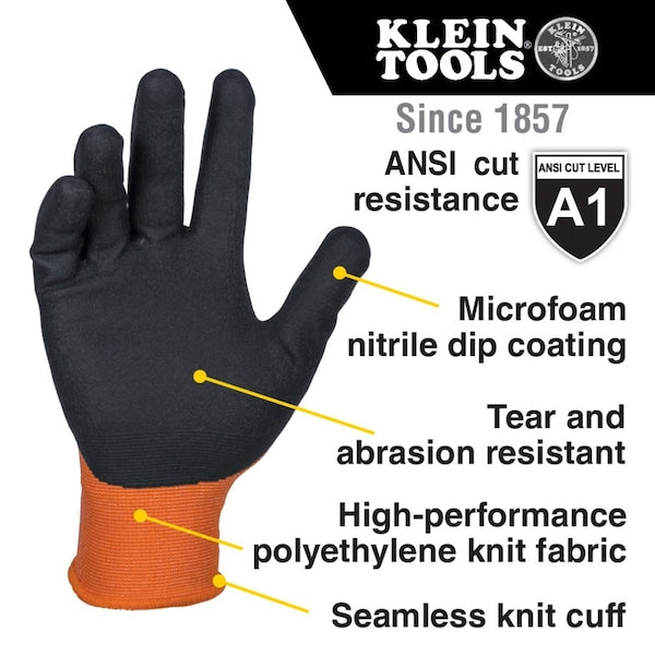 Knit Dipped Gloves, Cut Level A1, Touchscreen, X-Large