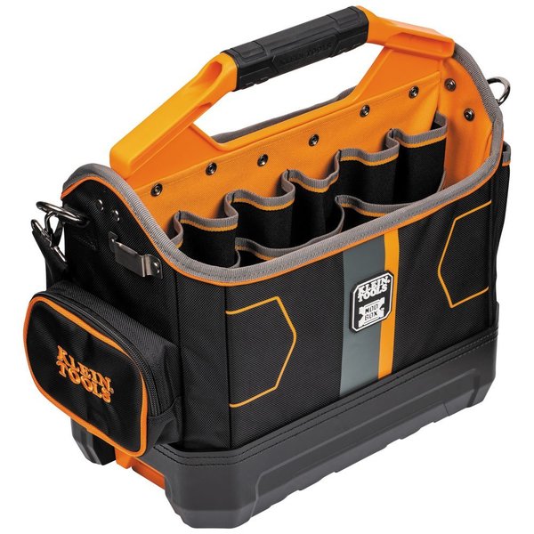 Tool Tote, 1680d Ballistic Weave Body; Hard Molded Polypropylene Bottom, 33 Pockets, Black/Orange