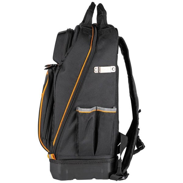 1680d Ballistic Weave Body; Hard Molded Polypropylene Bottom, 40 Pockets, Black/Orange