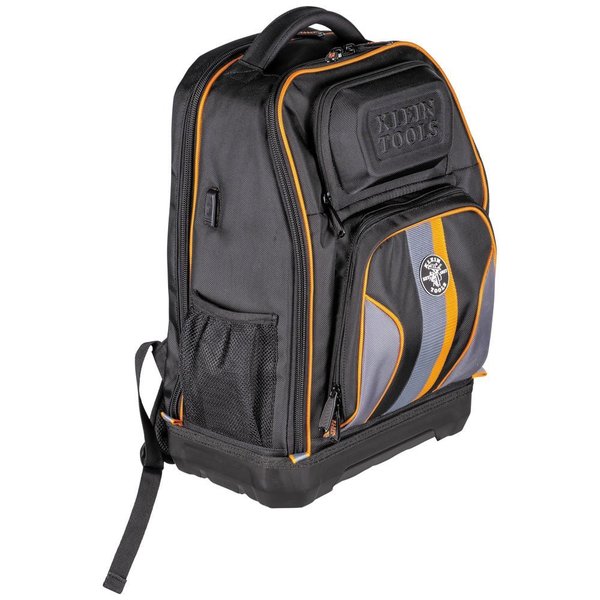 1680d Ballistic Weave Body; Hard Molded Polypropylene Bottom, 28 Pockets, Black/Orange