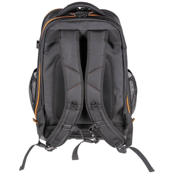 1680d Ballistic Weave Body; Hard Molded Polypropylene Bottom, 28 Pockets, Black/Orange