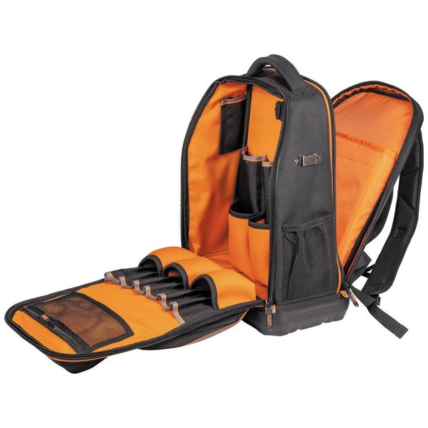 1680d Ballistic Weave Body; Hard Molded Polypropylene Bottom, 28 Pockets, Black/Orange