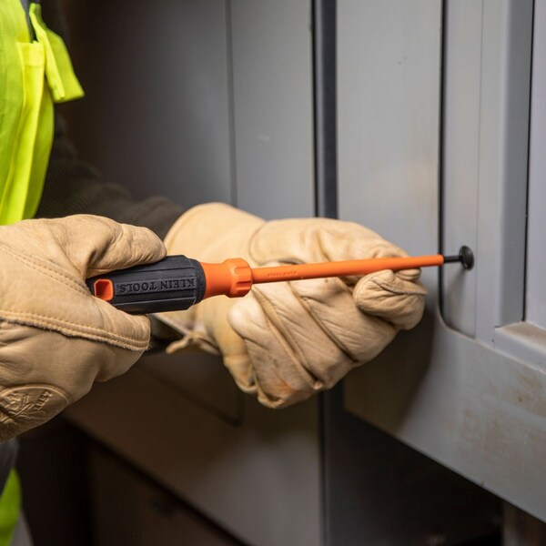 Insulated Screwdriver, 3/16-Inch Cabinet Tip, 6-Inch Round Shank