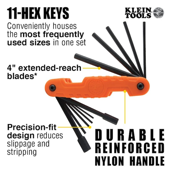 11 Piece SAE Fold-Up, Hex Key Set