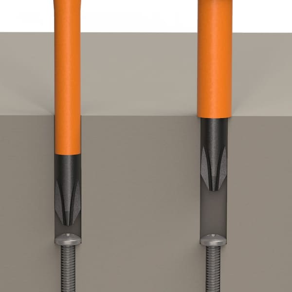 Slim-Tip Insulated Screwdriver, 3/16-Inch Cabinet, 6-Inch Round Shank