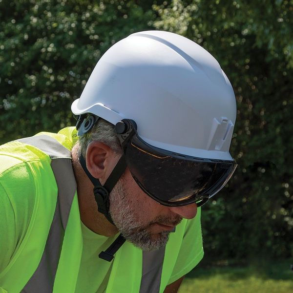 Safety Helmet Visor, Gray Tinted
