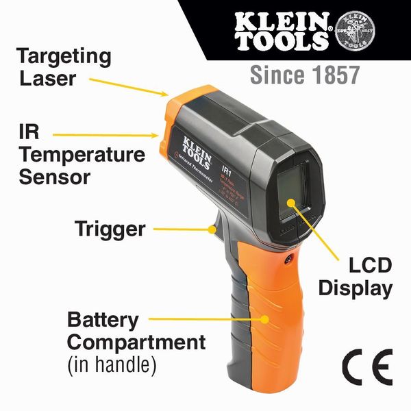 Infrared Digital Thermometer with Targeting Laser, 10:1
