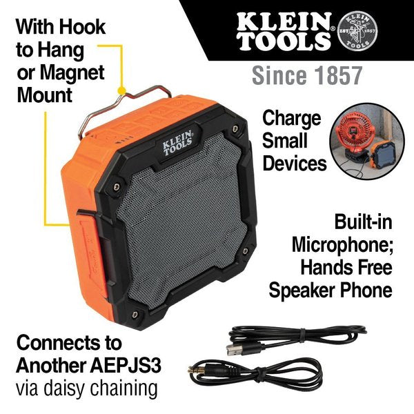 BluetoothÂ® Jobsite Speaker with Magnet and Hook