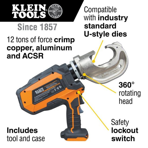 Battery-Operated 12-Ton Crimper with Case