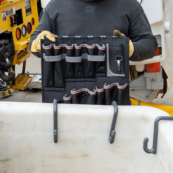 Gray/Black/Orange Polyester Ecosystem for Lineman Utility Buckets, 13 Pockets