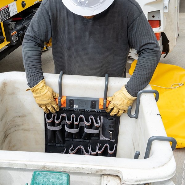 Gray/Black/Orange Polyester Ecosystem for Lineman Utility Buckets, 13 Pockets