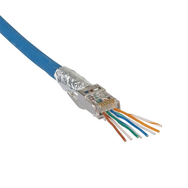 Pass-Thruâ¢ Modular Data Plug, RJ45-CAT6A, Shielded (STP), 100-Pack