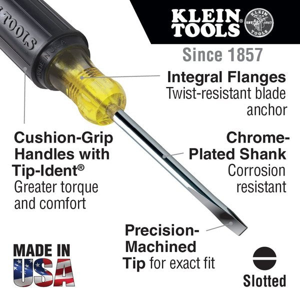 Screwdriver Set, 1/4 Keystone and #2 Phillips, Cushion-Grip, 2-Piece