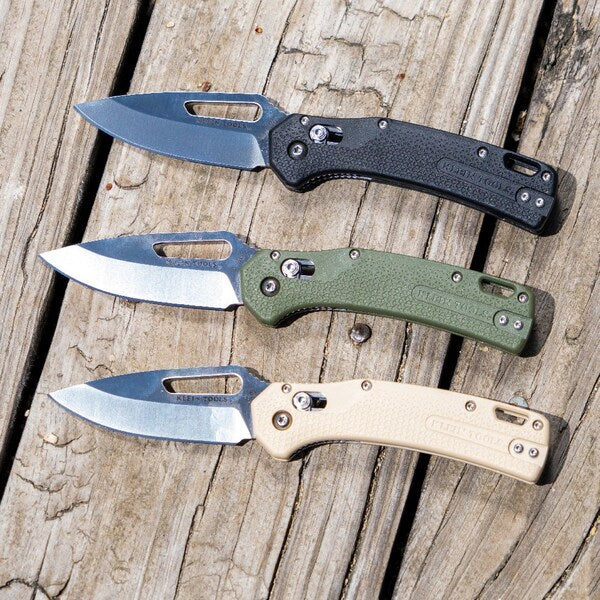KTO Resurgence Knife, Drop Point Blade, Moss Green Handle