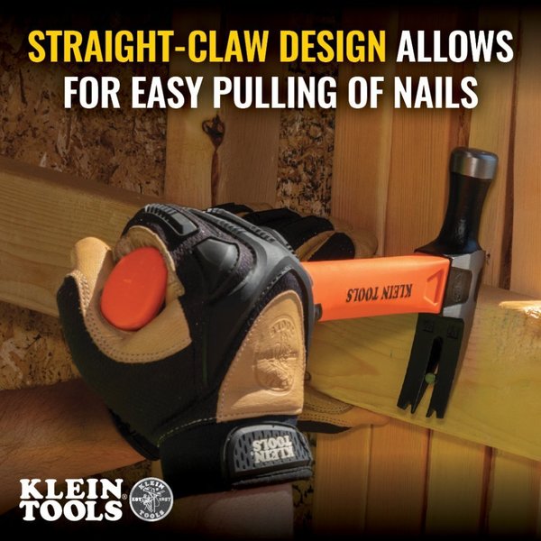 Straight-Claw Hammer, 18-Ounce, 15-Inch