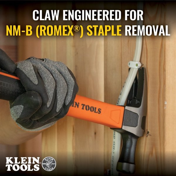 Straight-Claw Hammer, 18-Ounce, 15-Inch