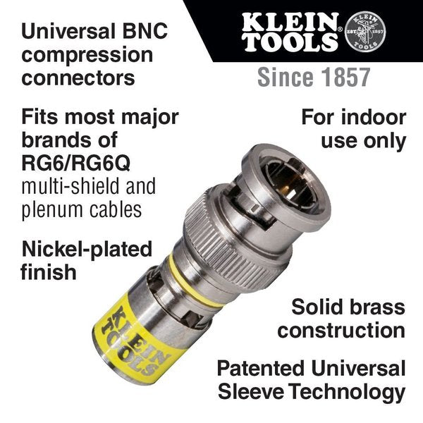 Universal BNC Compression Connectors RG6-R6Q 35-Pack