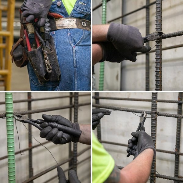 Slim-Head Ironworker's Pliers Comfort Grip, Aggressive Knurl, 9-Inch
