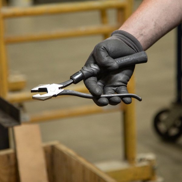 Slim-Head Ironworker's Pliers Comfort Grip, Aggressive Knurl, 9-Inch