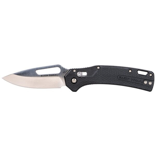 KTO Resurgence Knife, Drop Point Blade, Black Handle