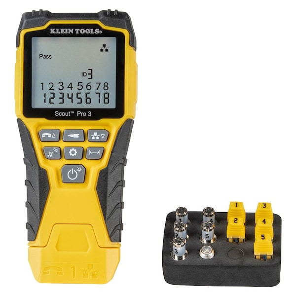 Cable Tester Kit with ScoutÂ® Pro 3 Tester, Remotes, Adapter, Battery