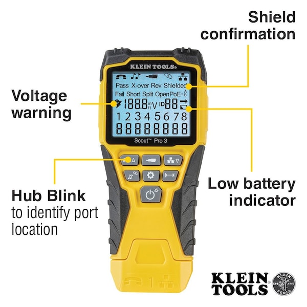 Cable Tester Kit with ScoutÂ® Pro 3 Tester, Remotes, Adapter, Battery