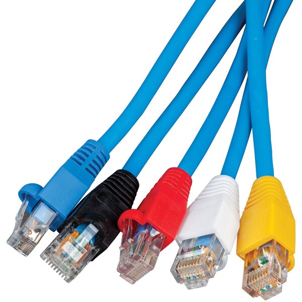 Strain Relief Boots for RJ45 Data Plugs, CAT5e/CAT6 Cable, 100-Pack