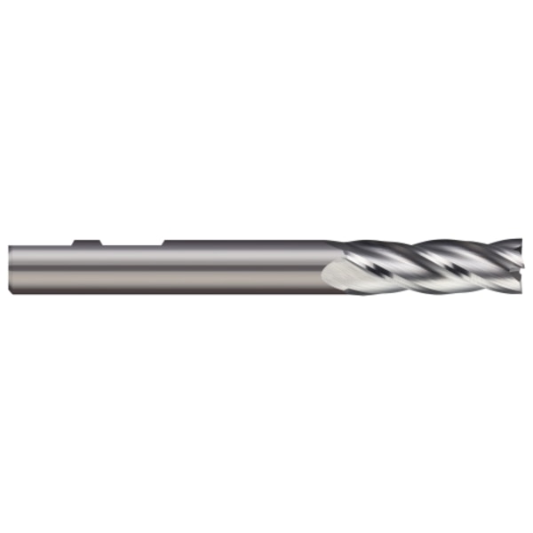 Carbide End Mill, Dia 7/16 In, Cut L 1 In