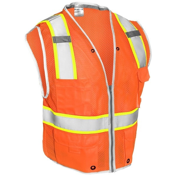 S, Orange, Class 2, Premium Brilliant Series Heavy Duty Vest