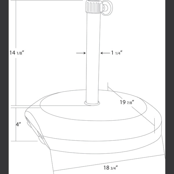Umbrella Base, Steel Cover, Concrete Center