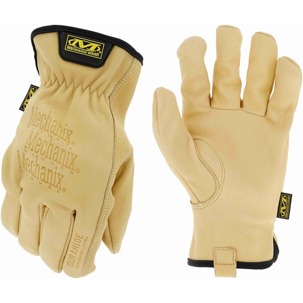 Durahide Cow Driver Water-Resistant Leather Work Gloves (Small, Brown)