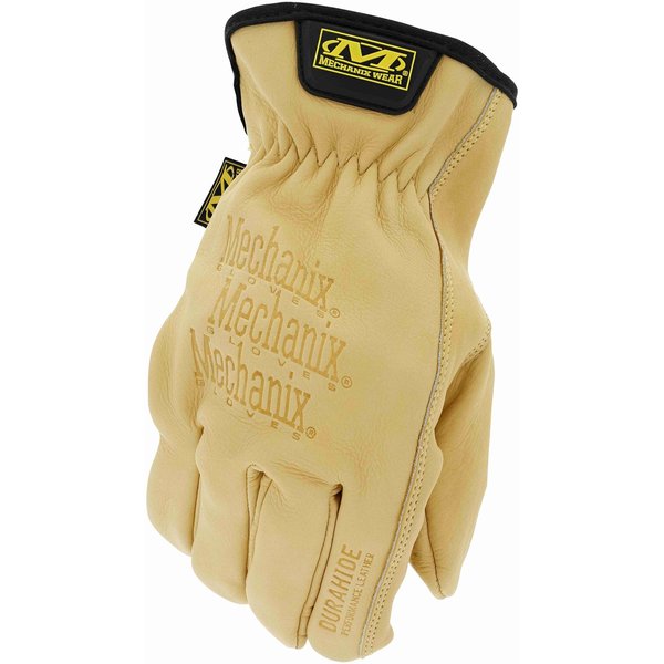 Durahide Cow Driver Water-Resistant Leather Wrk Gloves (Medium, Brown)