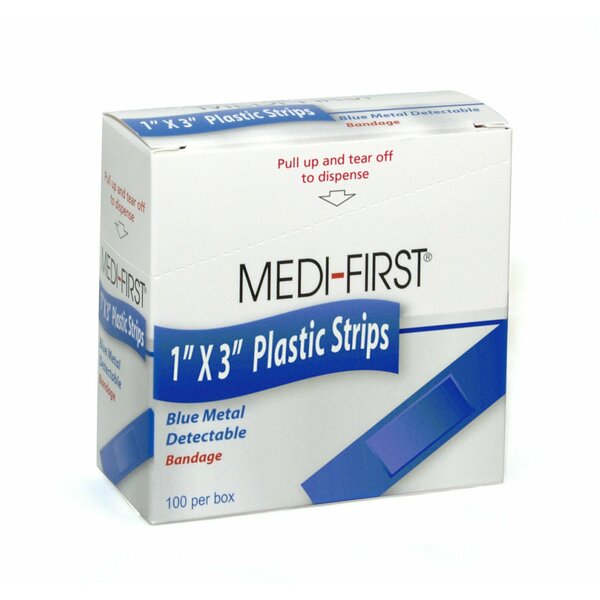 Metal Detectable Bandages, Blue, PK100