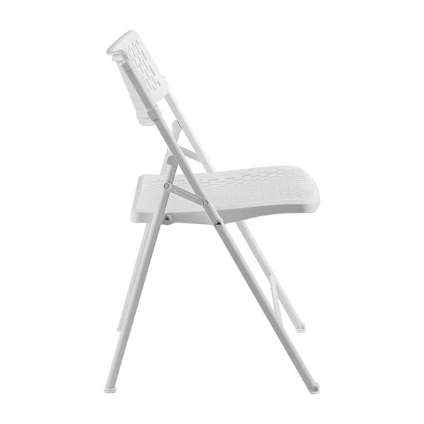 NPS AirFlex Series Premium Polypropylene Folding Chair, White (Pack of 4)