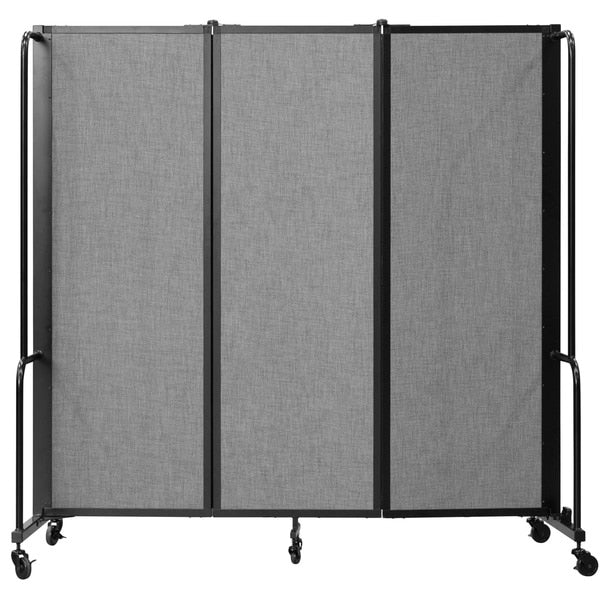 NPS Room Divider, 6' Height, 3 Sections, Grey