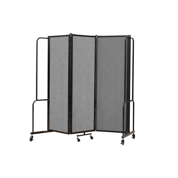 NPS Room Divider, 6' Height, 3 Sections, Grey