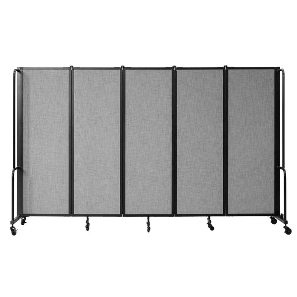 NPS Room Divider, 6' Height, 5 Sections, Grey