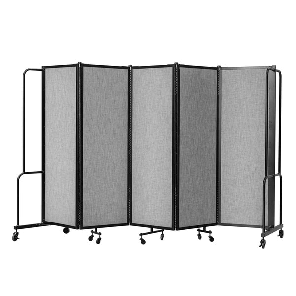NPS Room Divider, 6' Height, 5 Sections, Grey