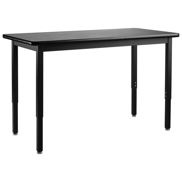 NPS  Steel Height Adjustable Heavy Duty Table, 30 X 72, HPL Top, Black Frame