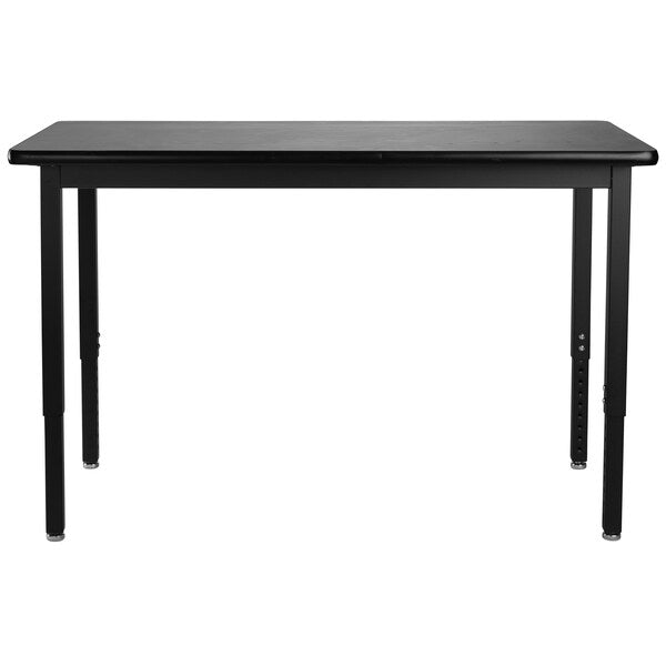 NPS  Steel Height Adjustable Heavy Duty Table, 30 X 72, HPL Top, Black Frame