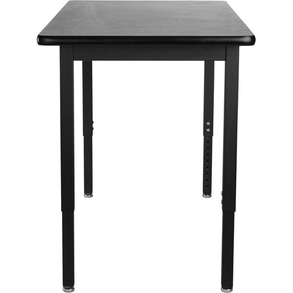 NPS  Steel Height Adjustable Heavy Duty Table, 30 X 72, HPL Top, Black Frame